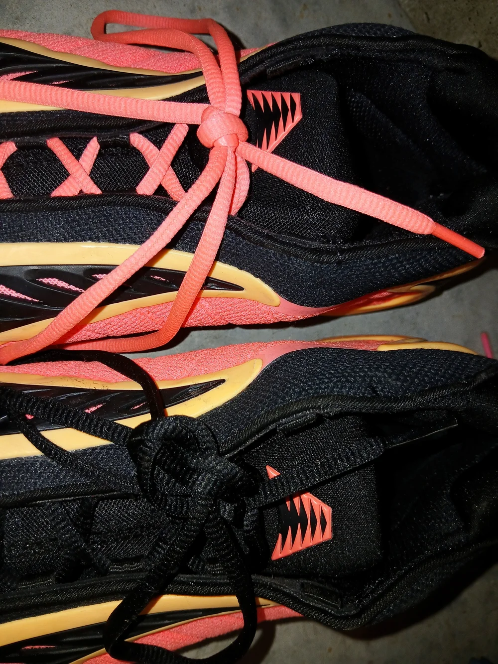 adidas Mens Athletic Shoes in Black, Coral & Tan